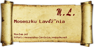 Moseszku Lavínia névjegykártya